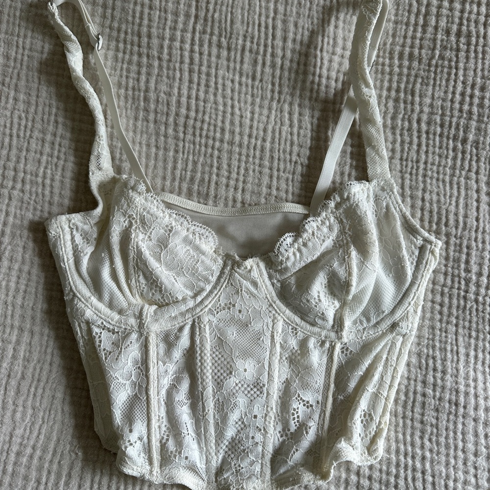 Gilly Hicks White Corset Top